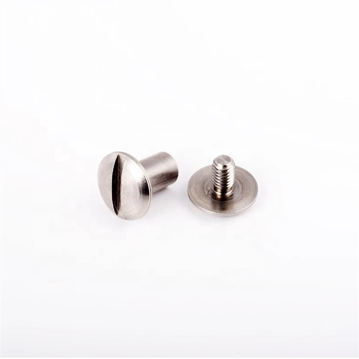 Steel Black Leather Chicago Screw